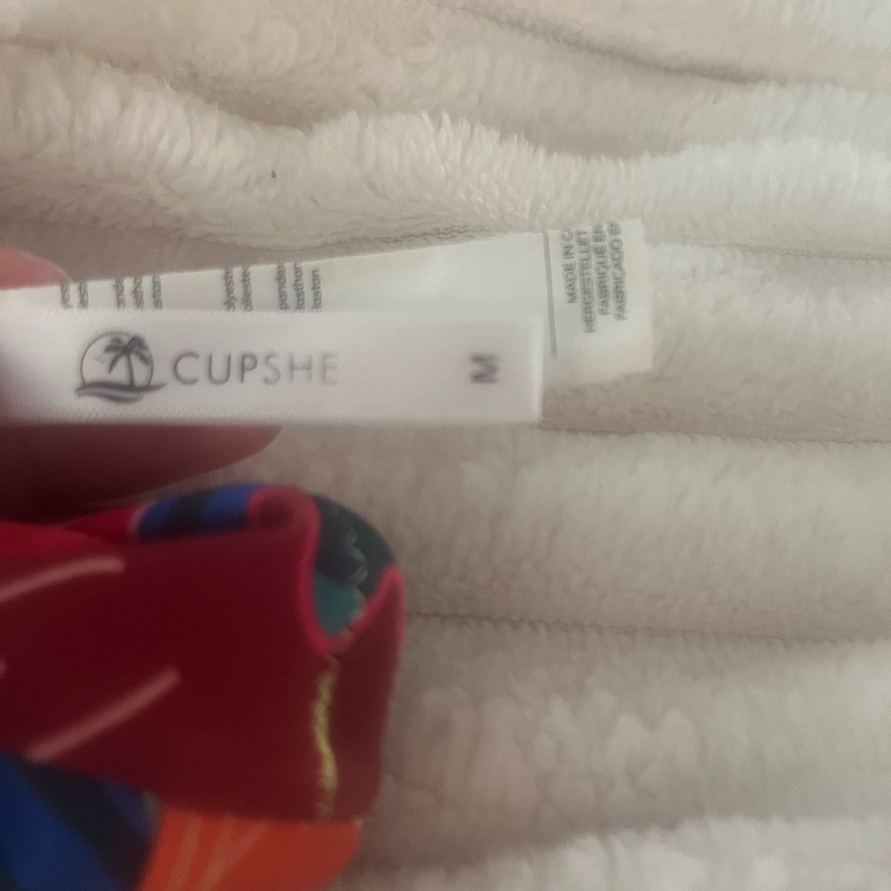 Cupshe Red and Blue Colorblock Bikini Top